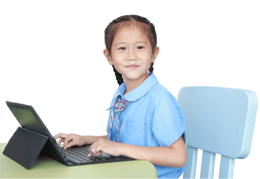 Asian Girl using laptop image