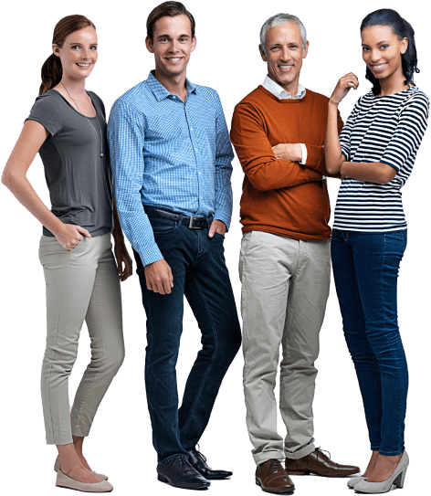 Group of people with different age groups standing 