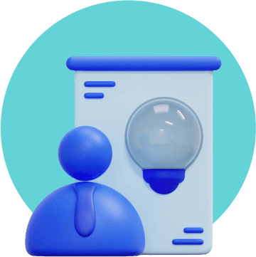 ZoniLive icon of a student with an idea, symbolizing creativity and innovation in online learning