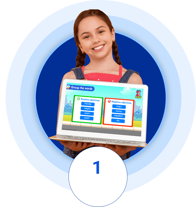 ZoniLive student attending private online English class with dedicated tutor