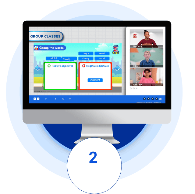 ZoniLive online group classes for kids learning English together