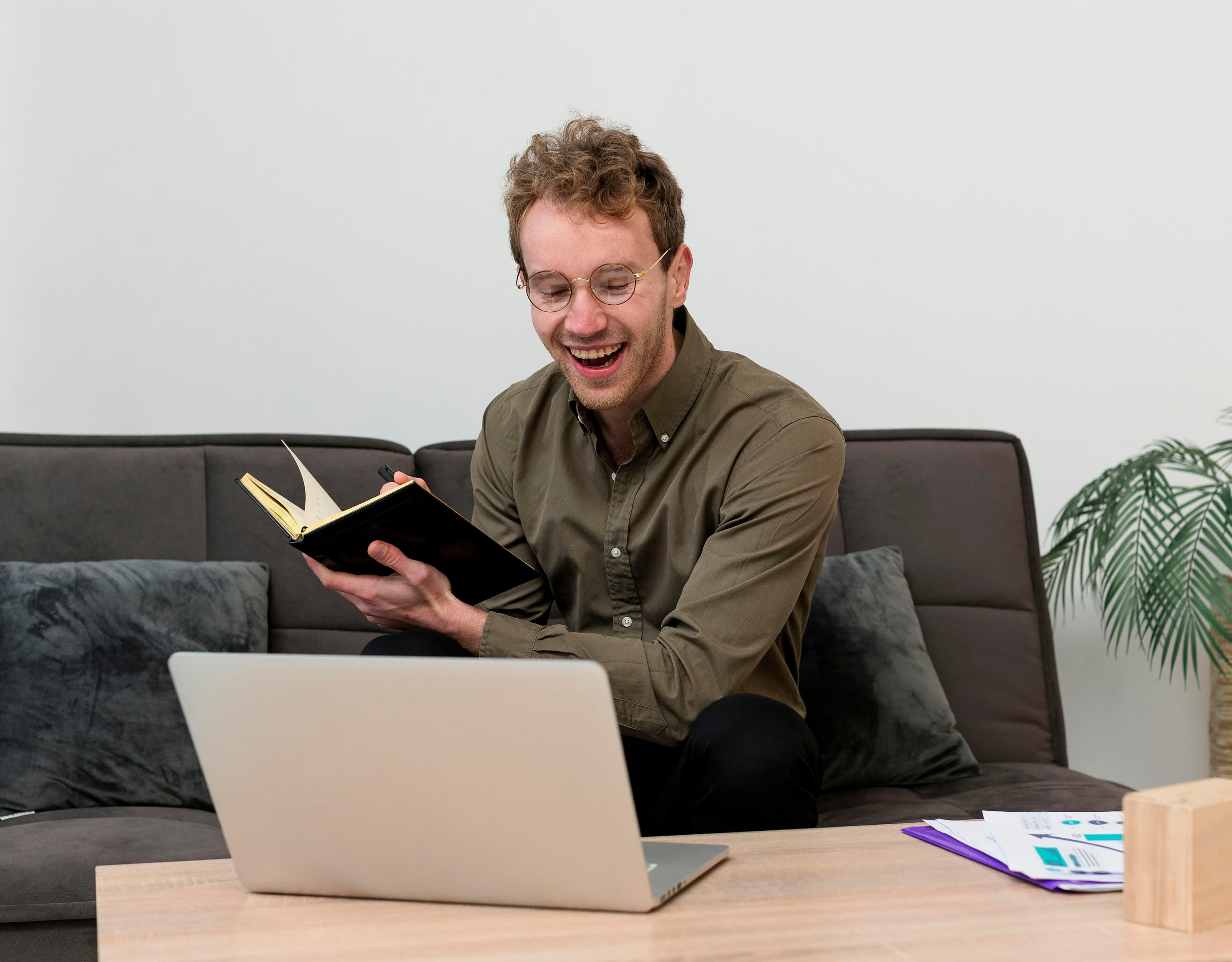 Student taking notes