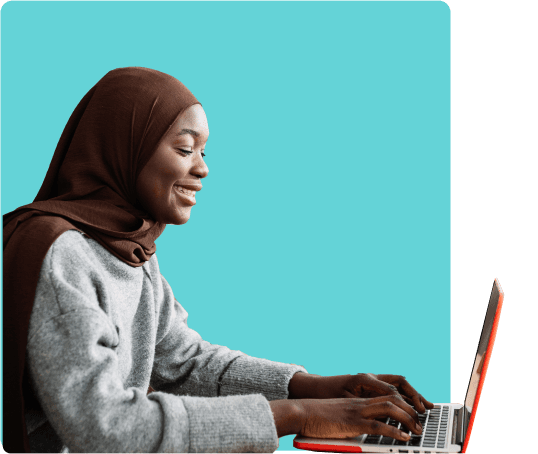 ZoniLive girl using a laptop, engaging in an interactive online learning experience